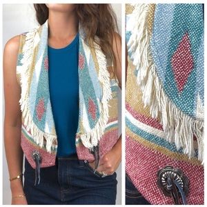 Authentic Cowgirl Vest Silver Leather Detail